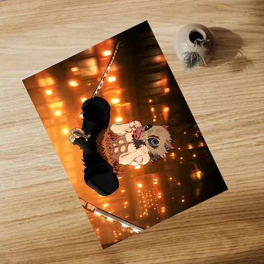 Inosuke Hashibira Tokito Agatsuma from Demon Slayer: Kimetsu no Yaiba poster for wall