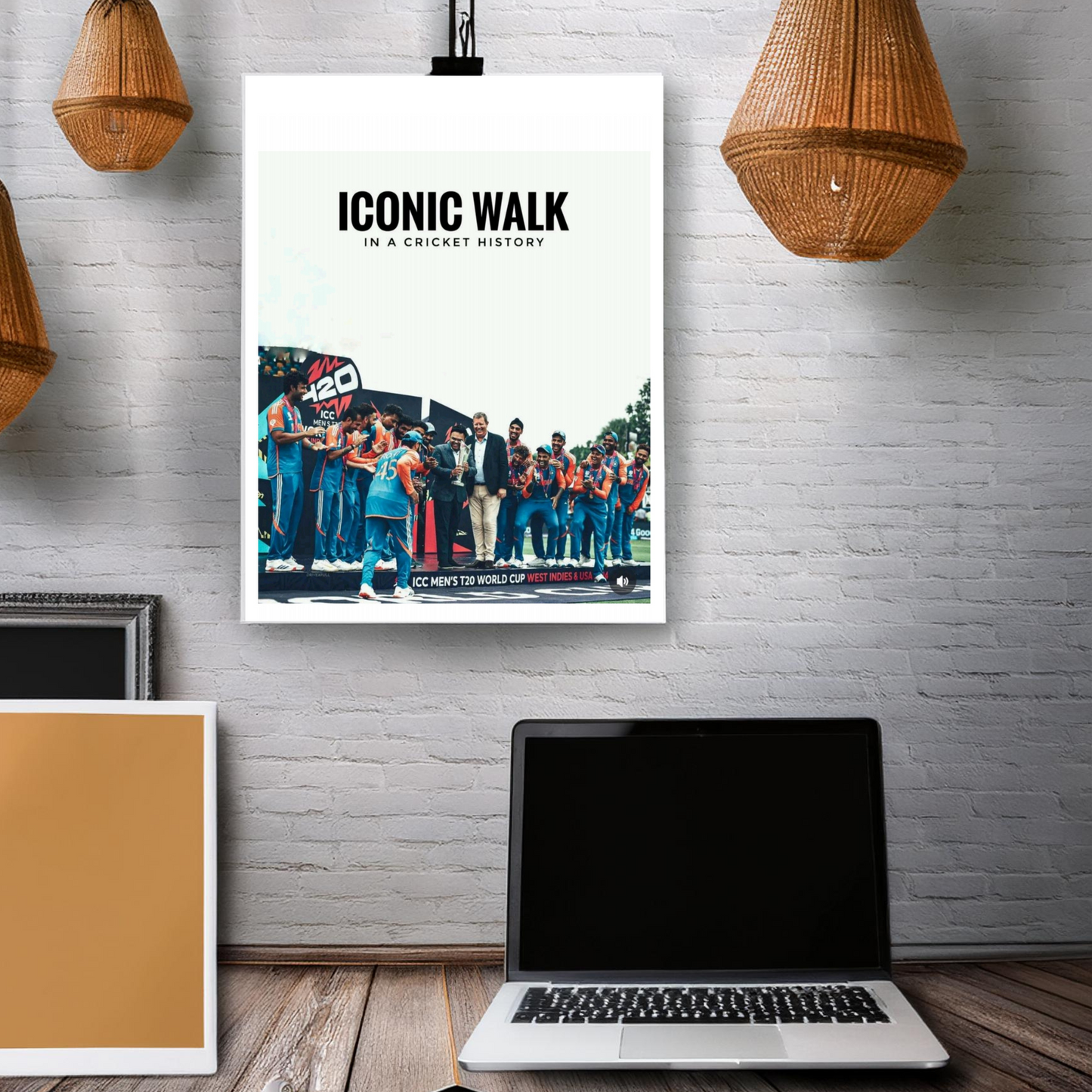 Iconic Walk by Indian cricket team by winning T20 World Cup Poster for wall