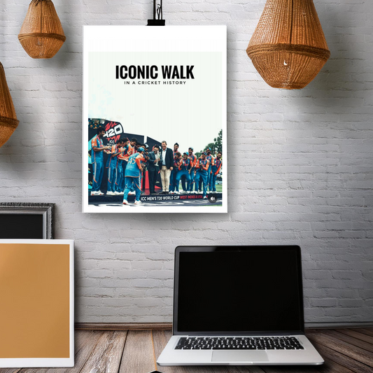 Iconic Walk by Indian cricket team by winning T20 World Cup Poster for wall