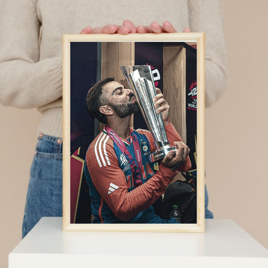 Virat Kohli ICC T20 World Cup kissing photo for wall