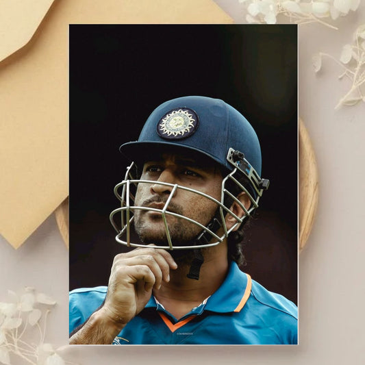 MS Dhoni Portrait cricket poster for wall