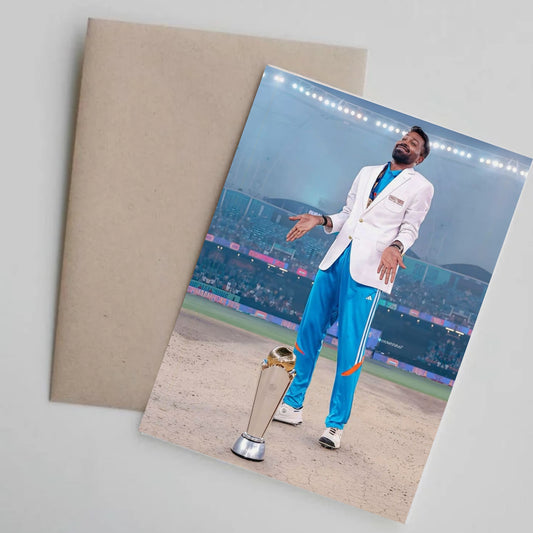 Hardik Pandya cricketer iconic WHO IS HE? gesture poster for wall
