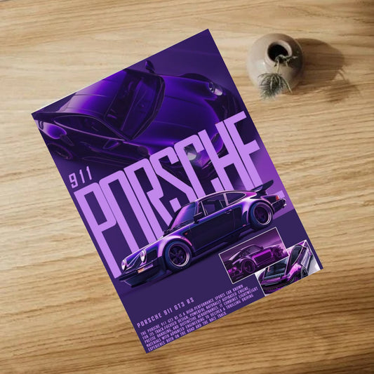 Porsche 911 GT3 RS car poster for wall