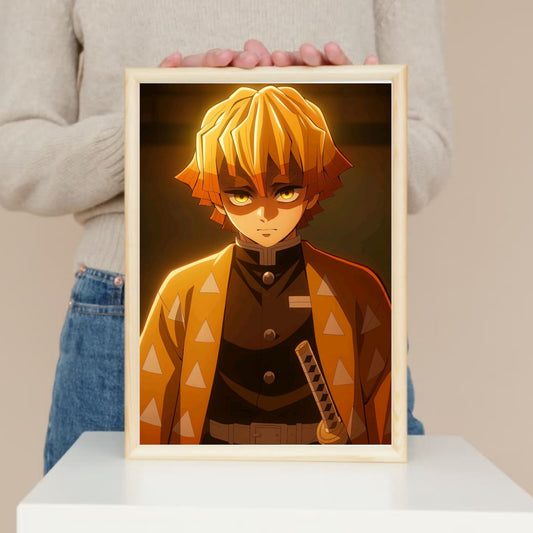 Zenitsu Agatsuma from Demon Slayer: Kimetsu no Yaiba anime poster for wall